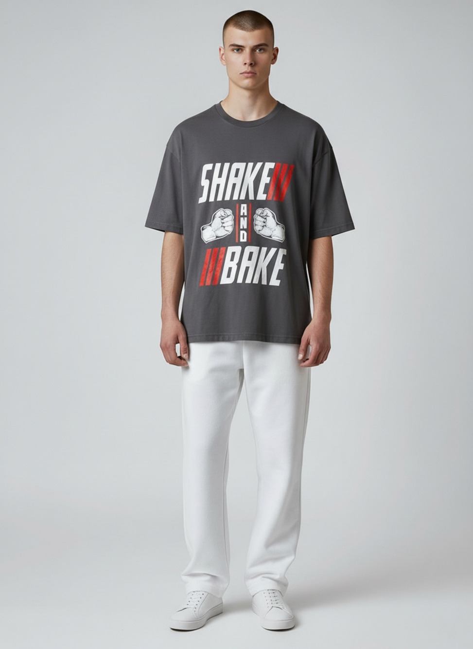 Shake N Bake T-Shirt Gray Graphic